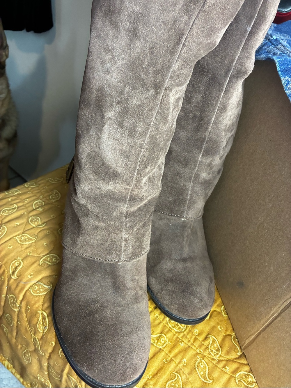 Nine West Tall Suede Taupe Boots